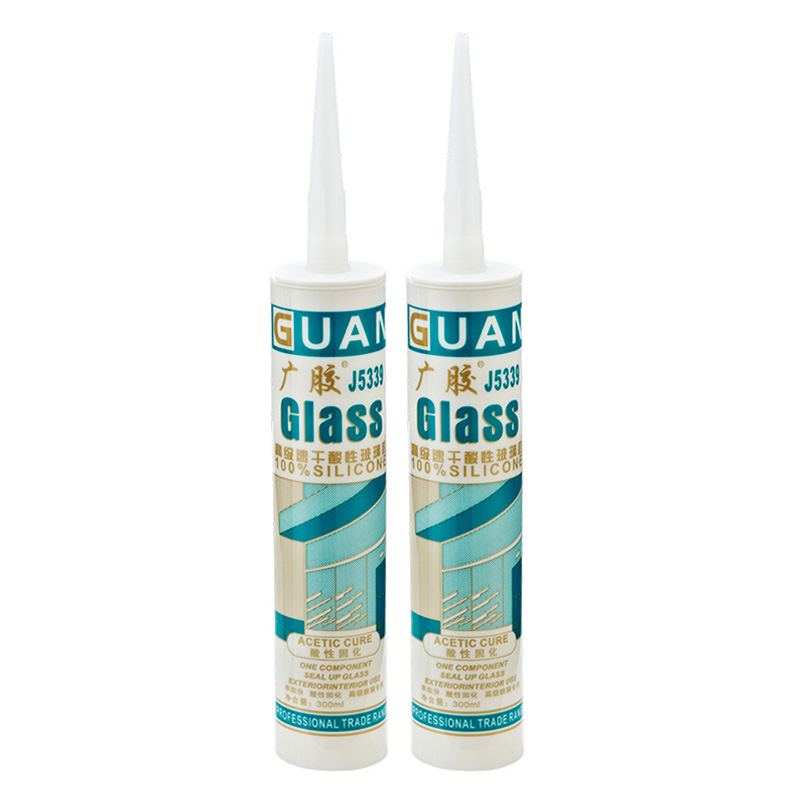 چسب شیشه ای سیلیکونی Guangjiao J5339 با درجه عالی Fast Cure Acid Cure